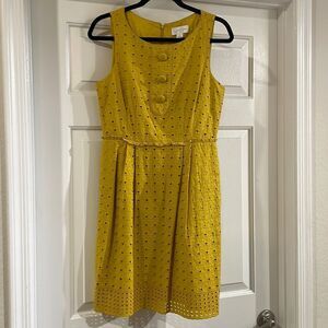 Jessica Simpson Mustard Eyelit Dress